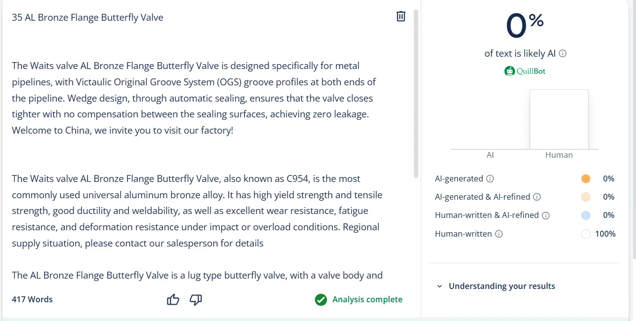 Al Bronze Flange Butterfly Valve