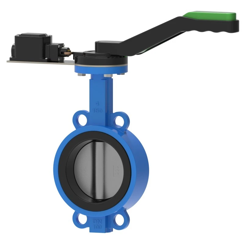 Ενεργοποιημένο σήμα μοχλού Wafer Butterfly Valve Touch Active